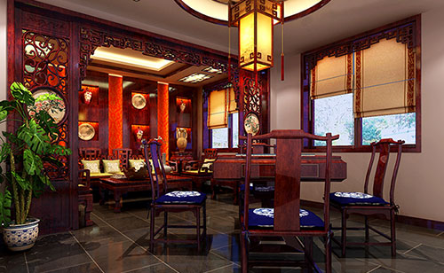 长宁古典中式风格茶楼包间设计装修效果图
